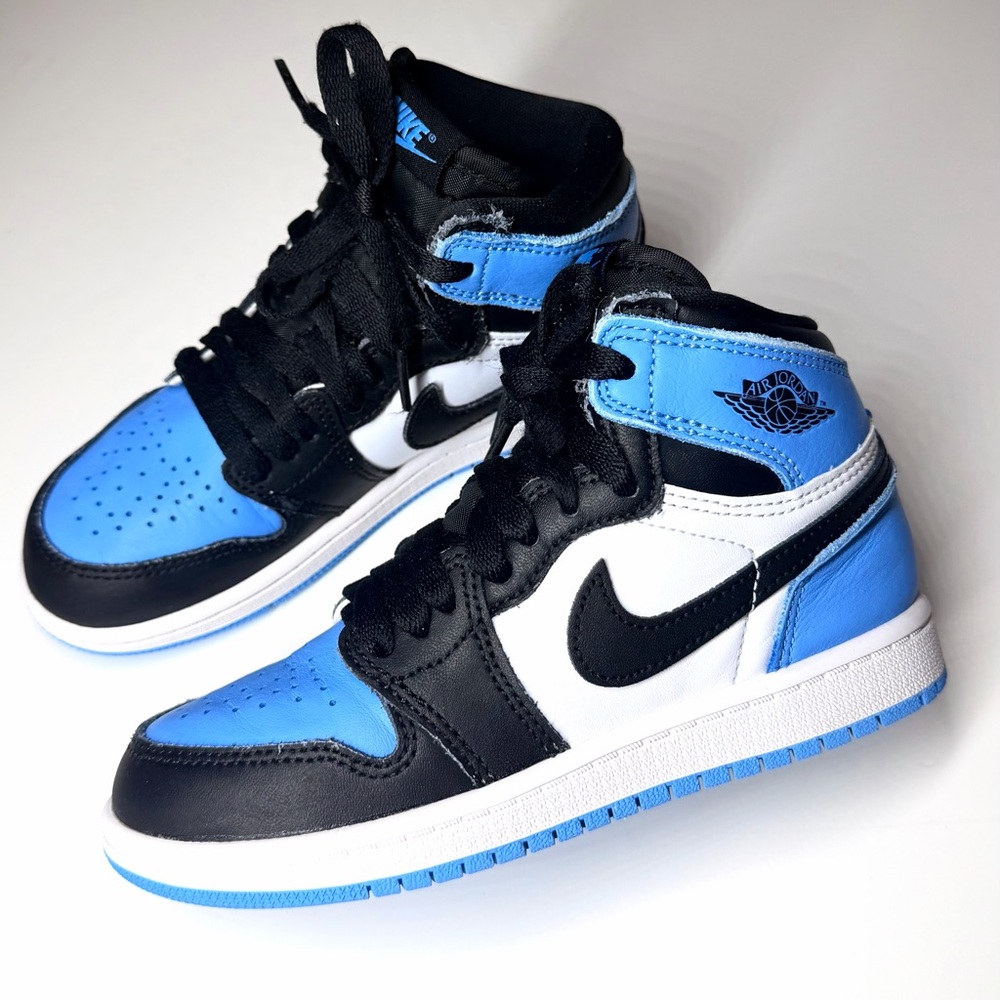 NIKE Kids Jordan 1 Mid PS University Blue/Black-White Casual Sneakers Size- 13C